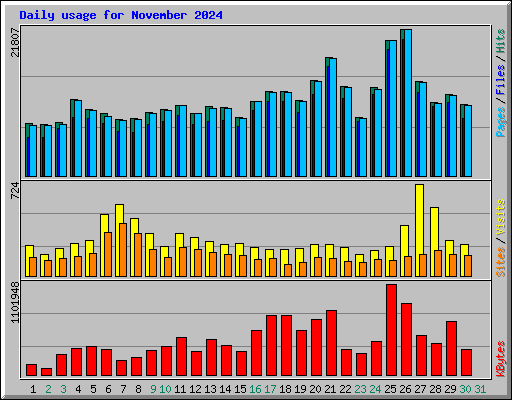 Daily usage for November 2024