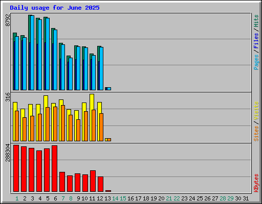 Daily usage for June 2025