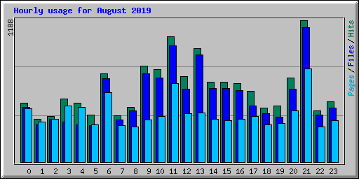 Hourly usage for August 2019