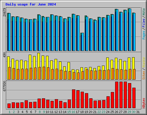 Daily usage for June 2024