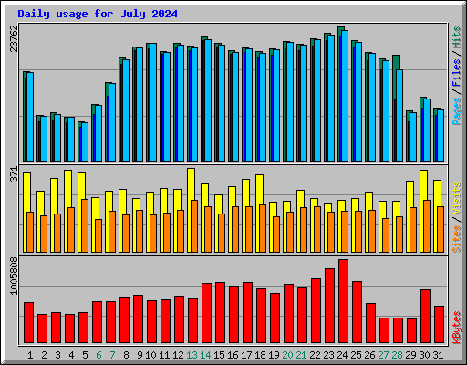 Daily usage for July 2024