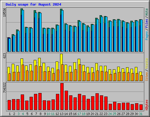 Daily usage for August 2024