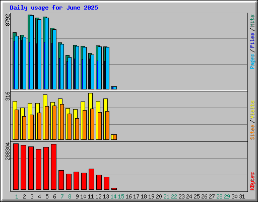 Daily usage for June 2025
