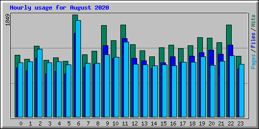 Hourly usage for August 2020