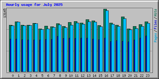 Hourly usage for July 2025